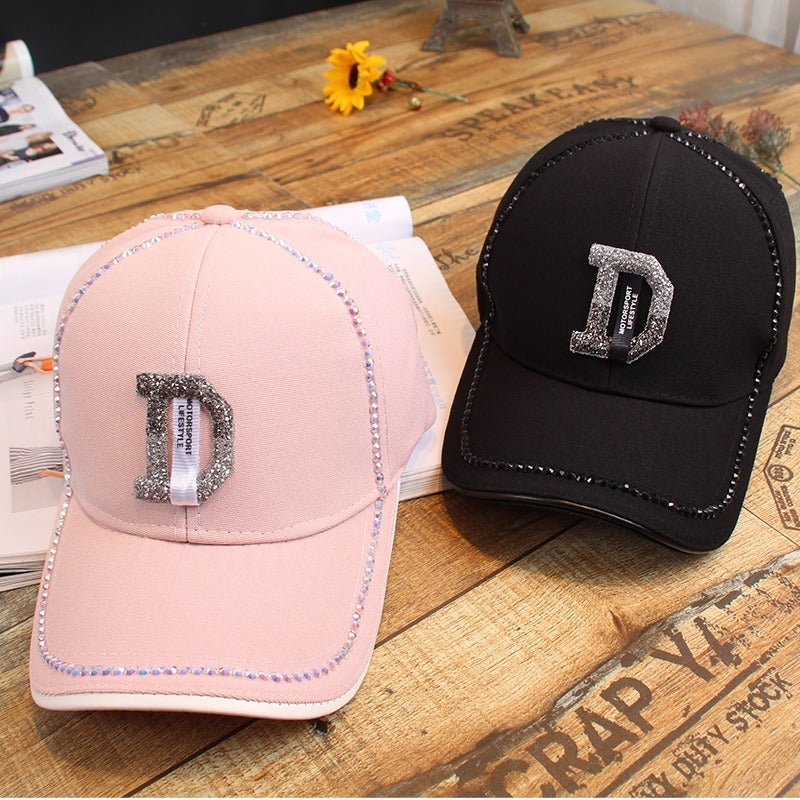Wholesale Cotton Handmade Diamond Studded Baseball Caps